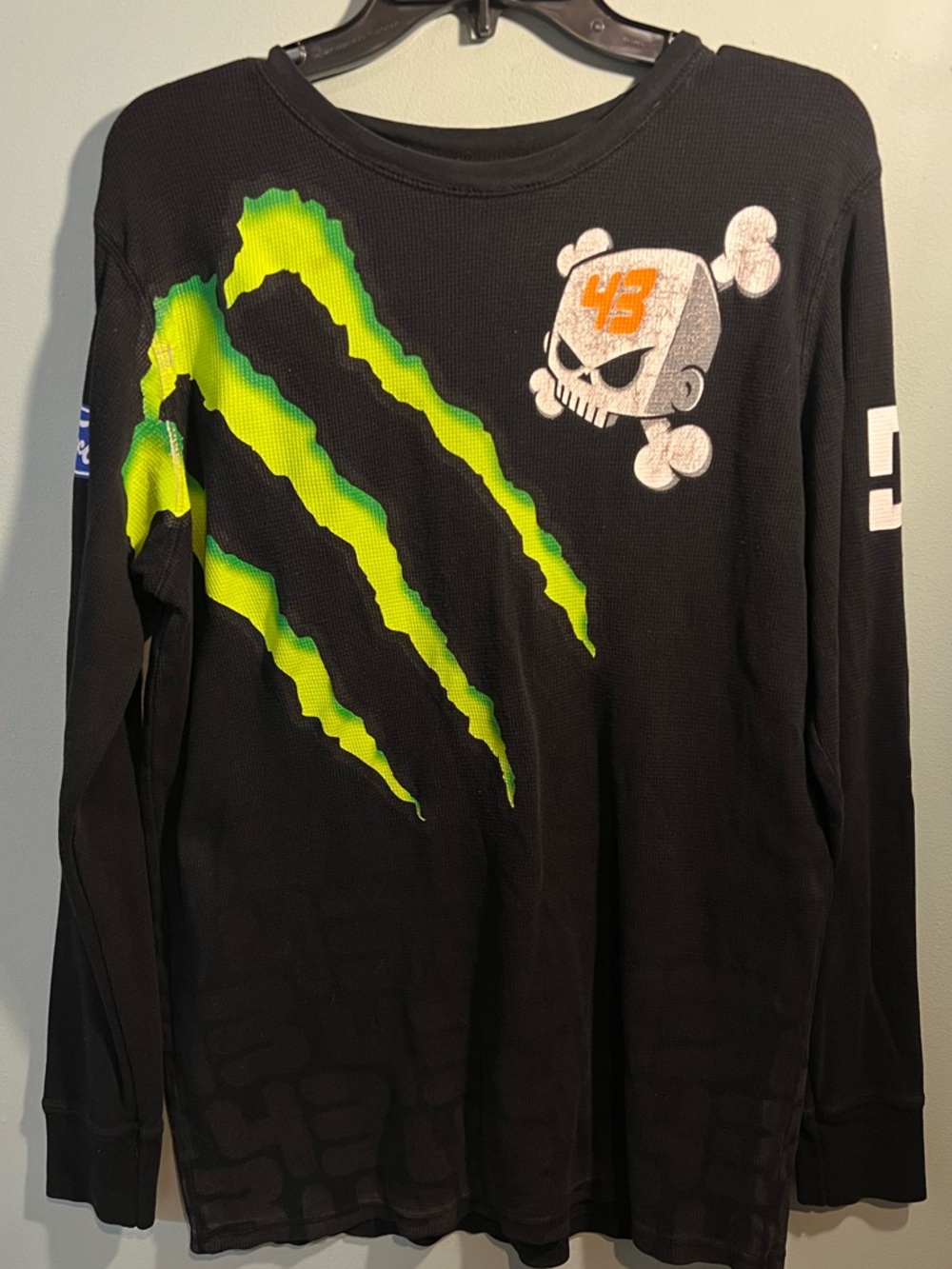 DC x Ken Block 43 Monster Energy Thermal Long Sleeve Shirt Black Size M